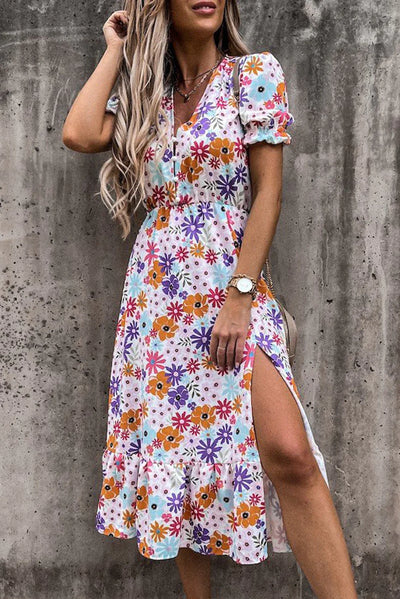 Maxiklänning Rosea Floral med V-ringning
