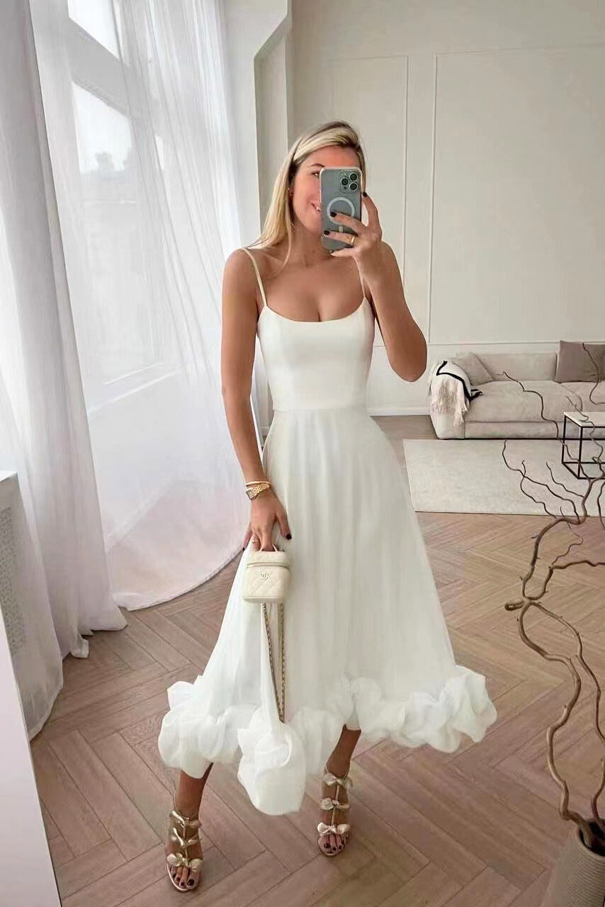 Rosé Elegant Svävande Klänning