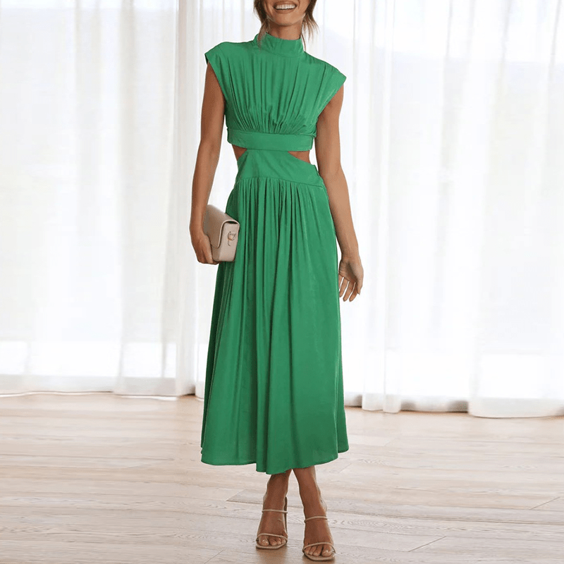 Lång elegant rosa klänning