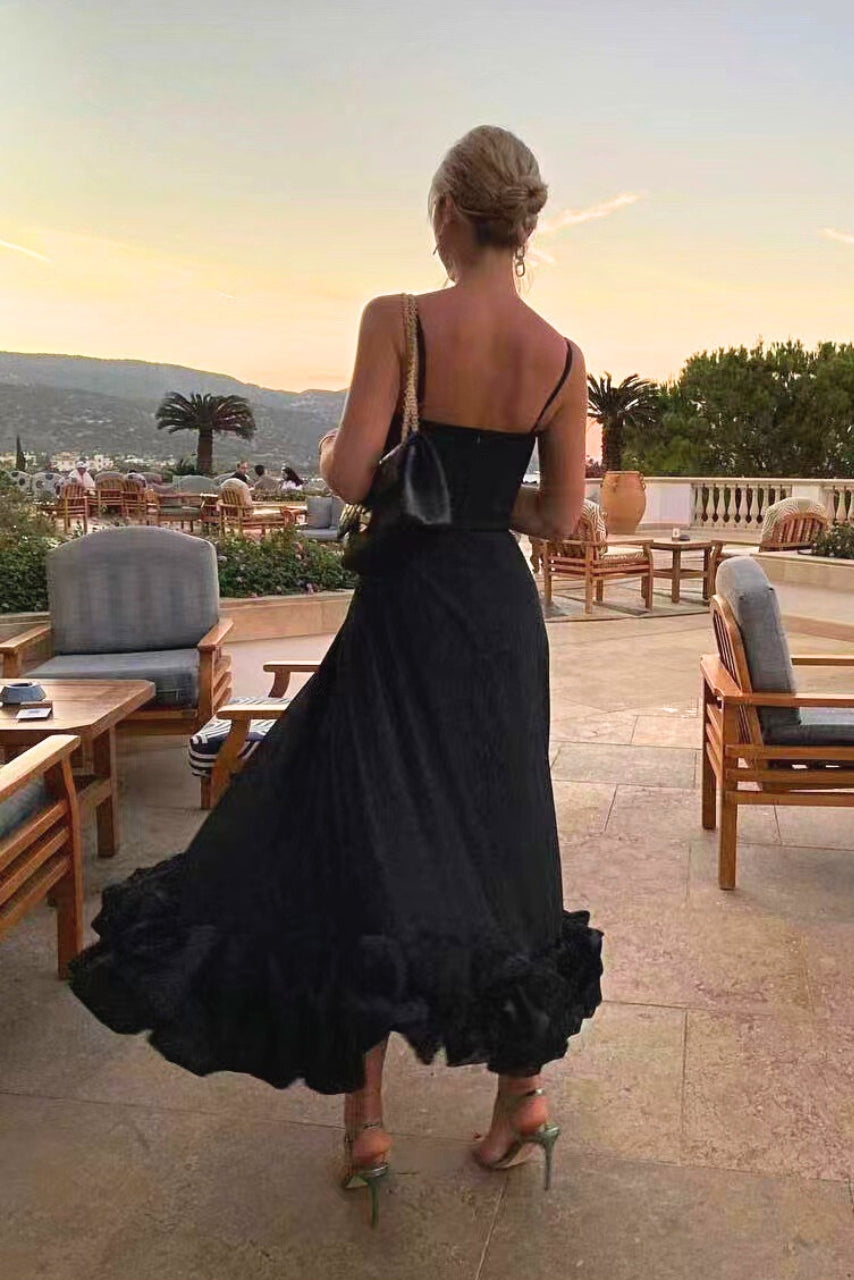 Rosé Elegant Svävande Klänning
