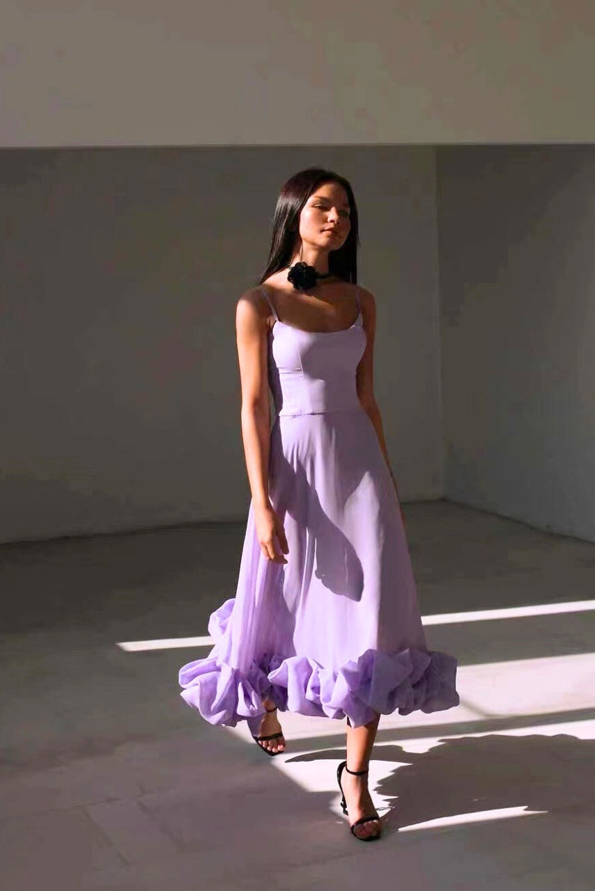 Rosé Elegant Svävande Klänning
