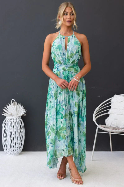 Rosea Elegant Garden Breeze maxikjol med halterneck