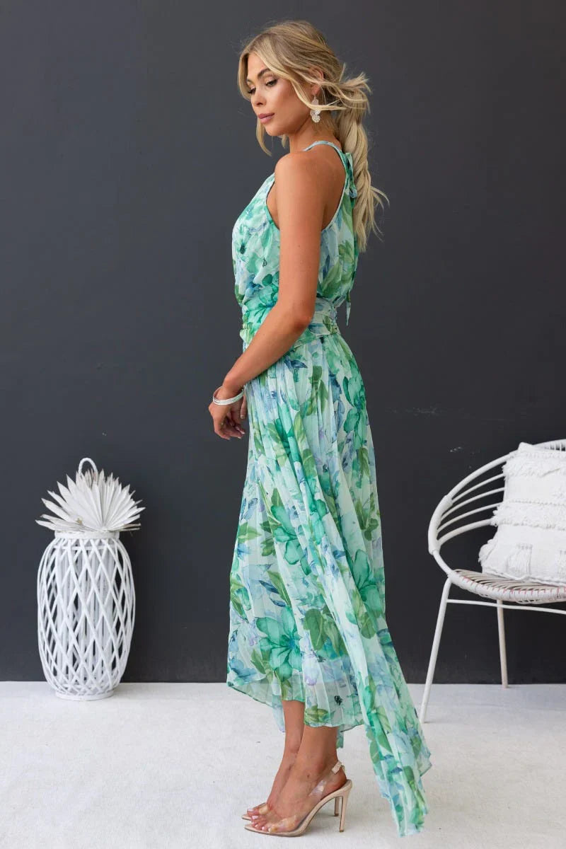 Rosea Elegant Garden Breeze maxikjol med halterneck
