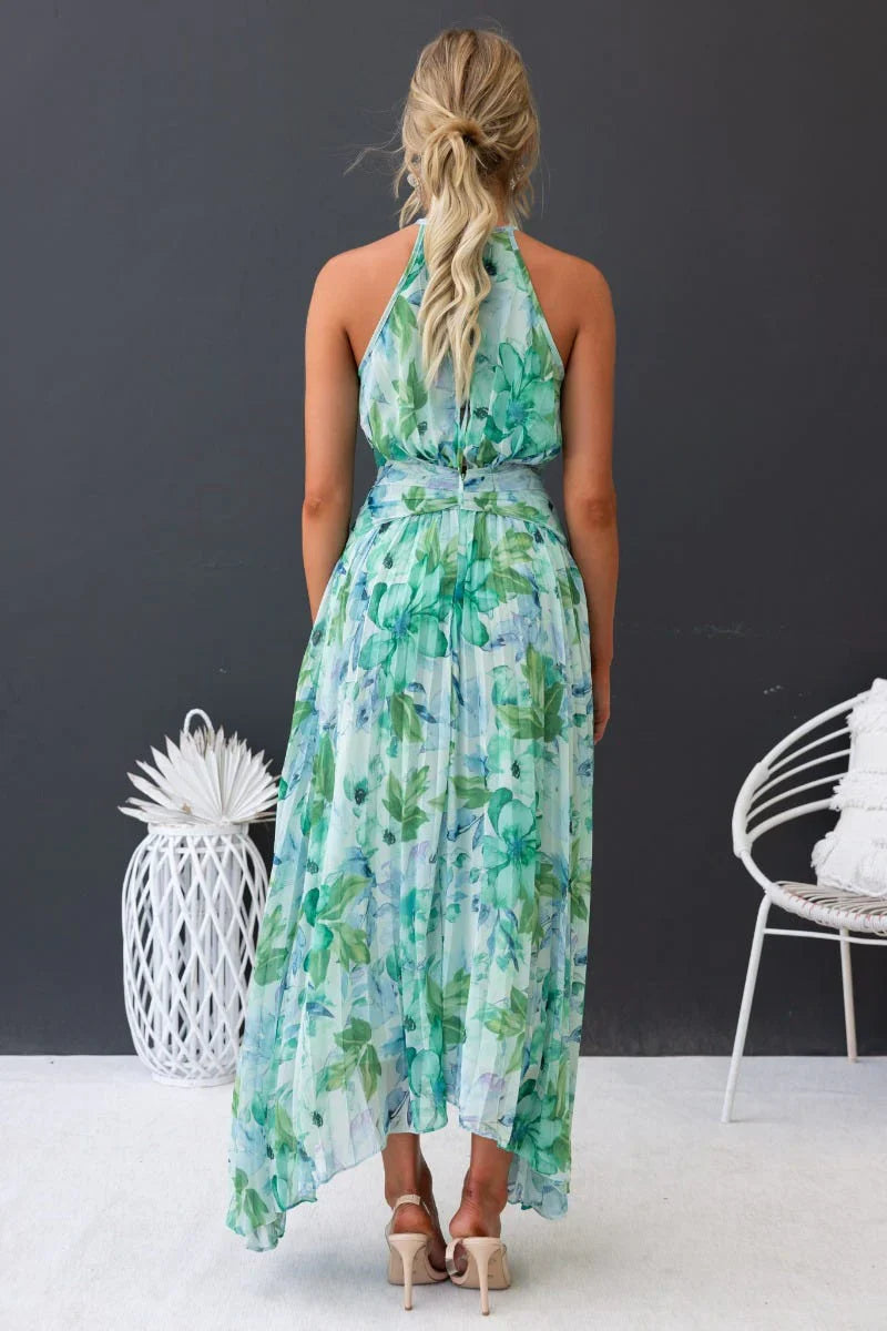 Rosea Elegant Garden Breeze maxikjol med halterneck